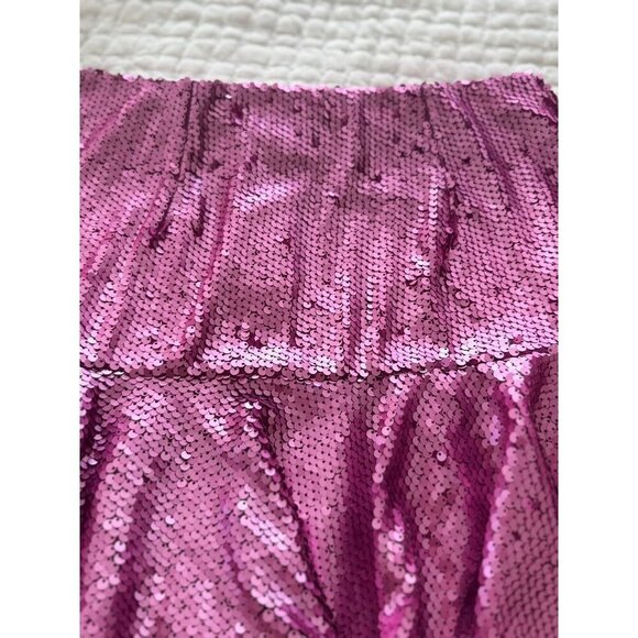 Hemline Hausen Pink Sequin Mini Skirt Flared Womens S NWT Festival Boho Outfit - Picture 14 of 15